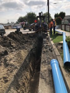 Crews work on 250th St water main replacement